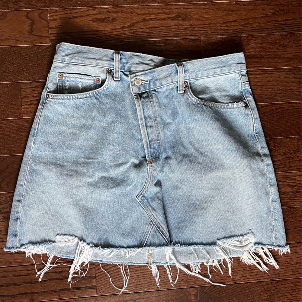 AGOLDE crisscross denim skirt 29
